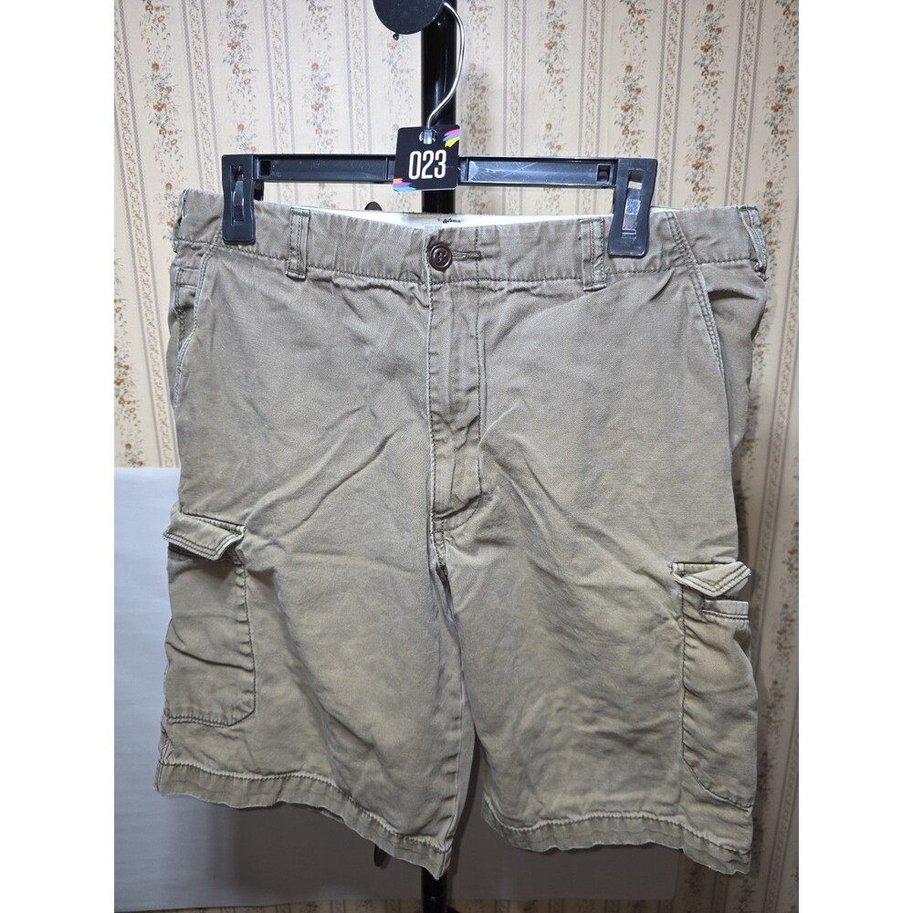 Dockers Khaki Cargo Shorts Mens 32 33 Tan D-Ring Casual Workwear Cotton